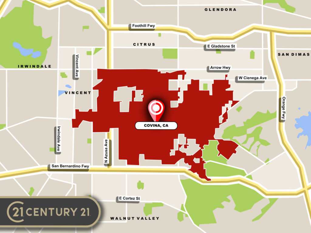 Map Infographics Image of the Luxury Homes for Sale in Covina, CA Community Guide Page