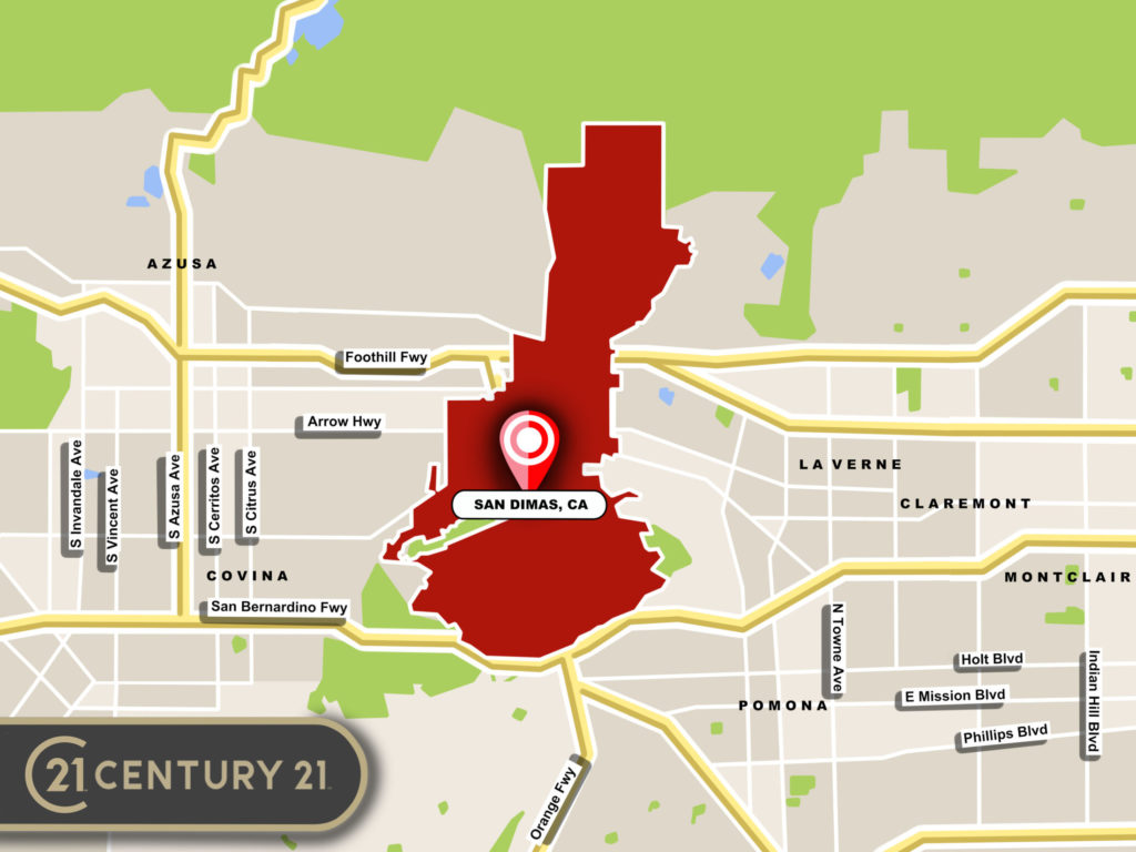 Custom Map Infographics of the Luxury Homes for Sale in San Dimas, CA Community Guide Page