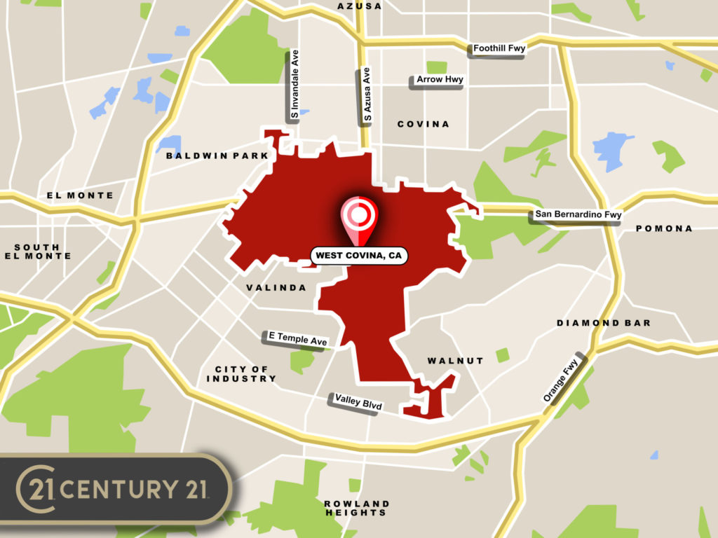 Custom Map Infographics of the Luxury Homes for Sale in West Covina, CA Community Guide Page